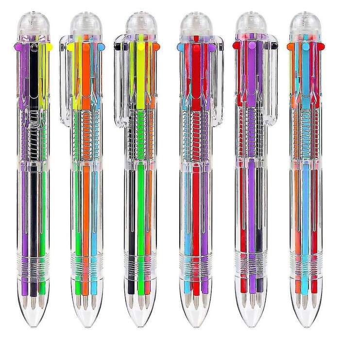 24 Pack 0.5mm 6-in-1 Multicolor Ballpoint Pen, for Students Kids Gift