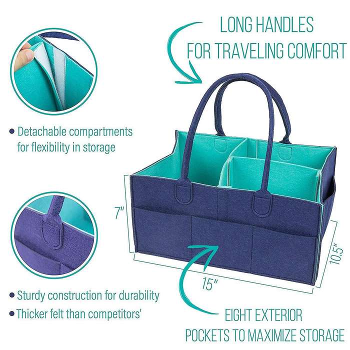 Baby Diaper Caddy Organizer for Changing Table, Car, Bathroom