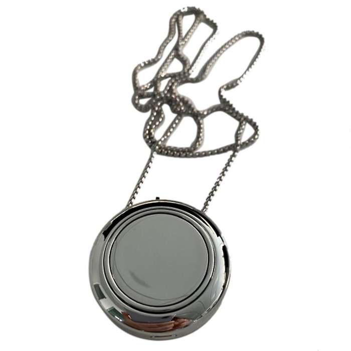 Wearable Air Purifier Usb Portable Personal Necklace Negative Silver