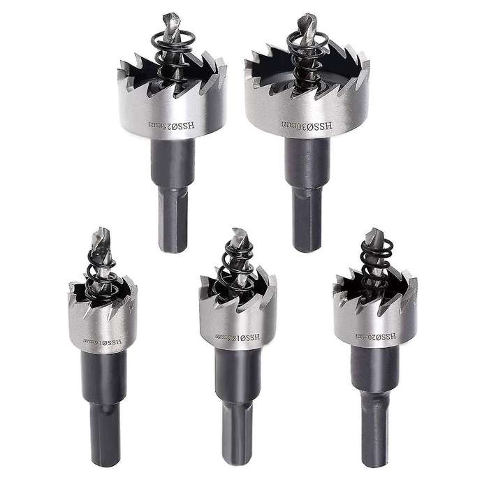 Hss Hole Saw Kit for Metal 5 Pcs for Thin Iron 16/18.5/20/25/30mm