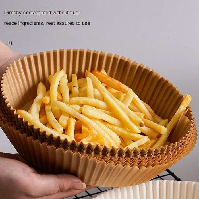 Disposable Paper Lined Non Stick Air Fryer Lined Baking Paper White