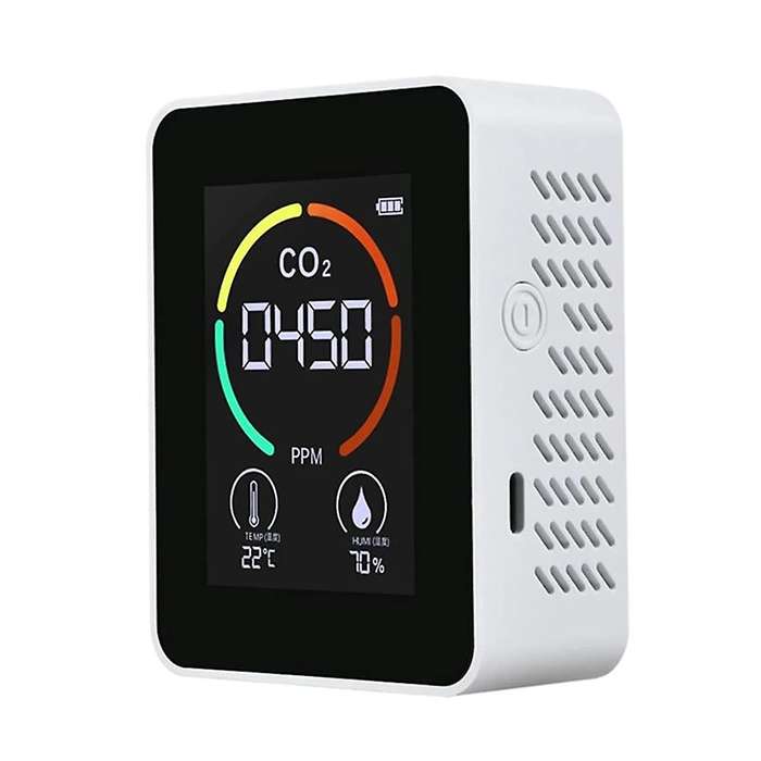 Temperature & Humidity Meter, Air Quality Monitor, Co2 Detector, A
