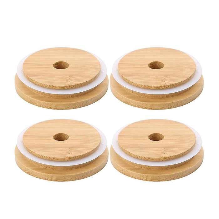 4 Pcs Mason Jar Lids,reusable Bamboo Lids,mason Jar Cover