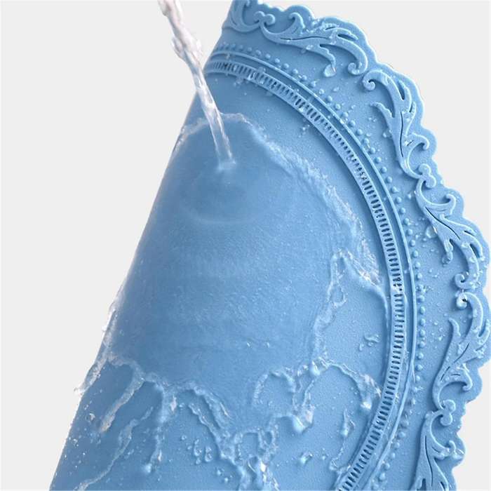 Silicone Placemat Round Flower Tableware for Breakfast B