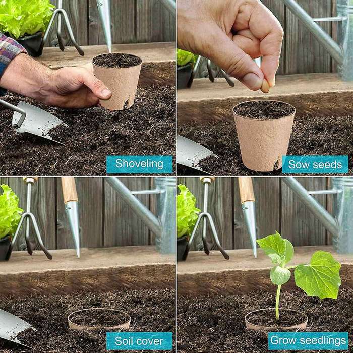60 Pack Peat Pots for Seedlings, 3.15 Inch for Plant Vegetables