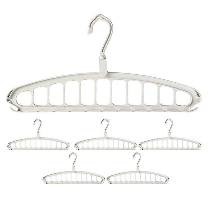 6pcs Multifunctional Clothes Rack Magic Space Saving White