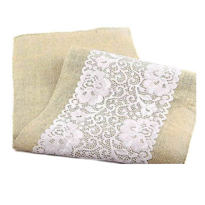 Burlap Table Runner 12x108 Inch,for Birthday Party Banquet Decoration