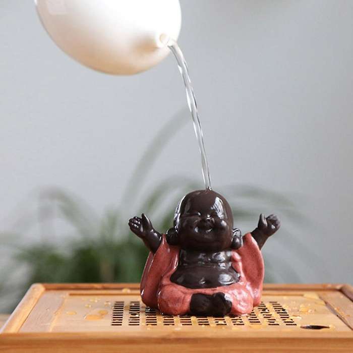 Home Decoration Purple Sand Cute Maitreya Buddha Tea Pet Can