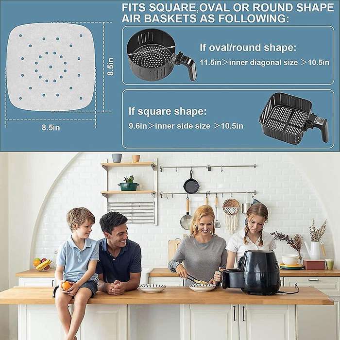 Air Fryer Parchment Paper, Air Fryer Liners, 300pcs 8.5 Inch