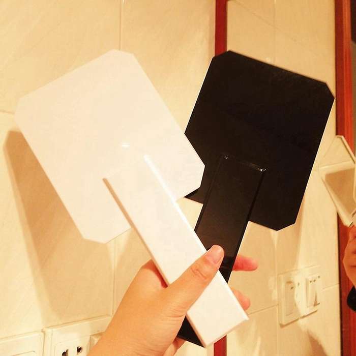Handheld Cosmetic Mirror Professional Salon Barbers Mirror White