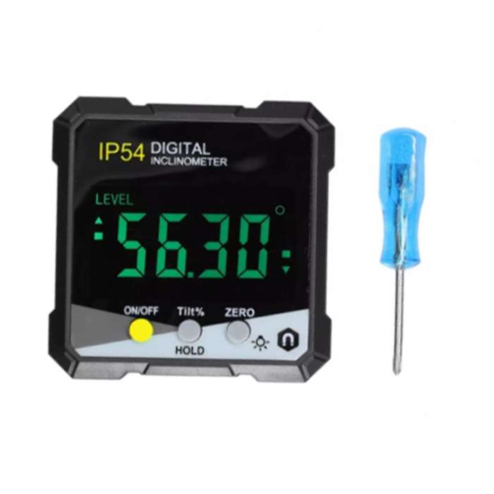 Ip54 4x90digital Inclinometer Lcd Slope Meter Angle Ruler -yellow