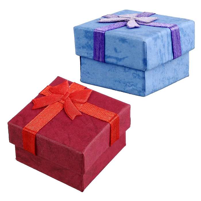 24 Pcs Ring Earring Jewelry Display Gift Box Bowknot Square Red