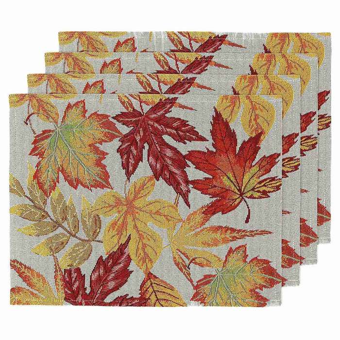 4pcs Woven Placemats for Dining Table,maple Leaf Placemats (33x45cm)