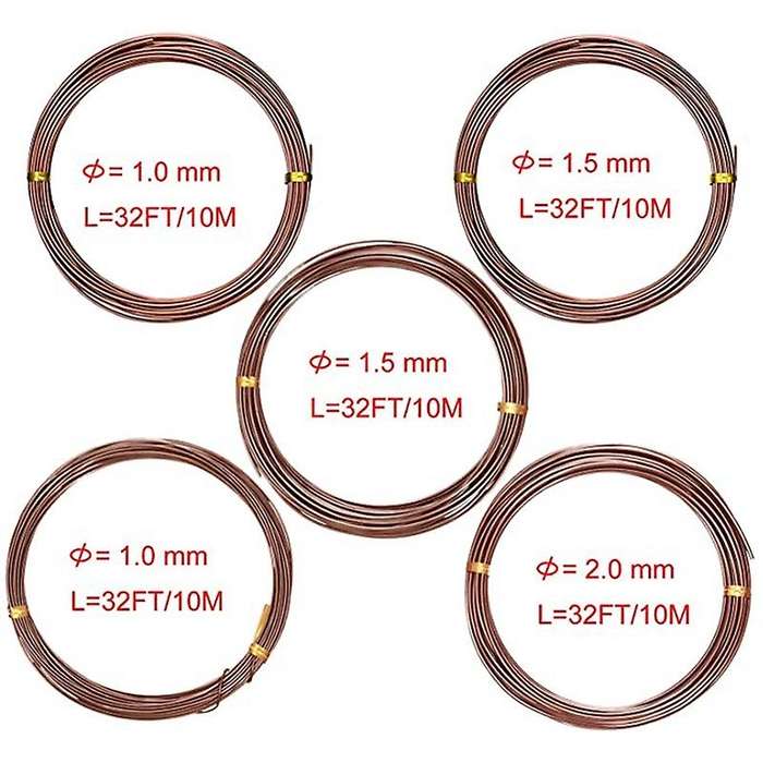 5 Roll Bonsai Wire Aluminum for Holding Bonsai Branches (brown)
