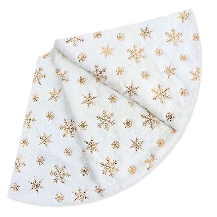 White Christmas Tree Skirt Polyester Ornament for Home Scene Decor-b