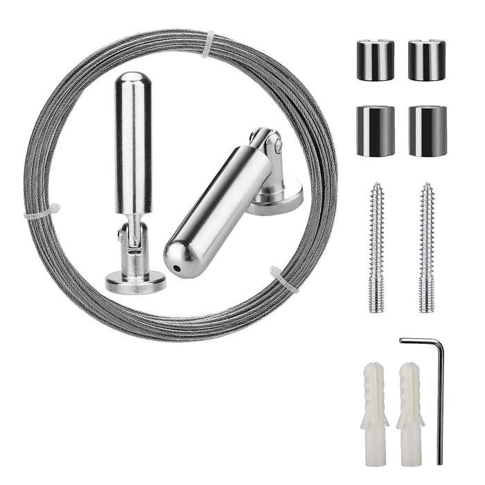 Wall Mount Curtain Wire Rod Set for Art Display