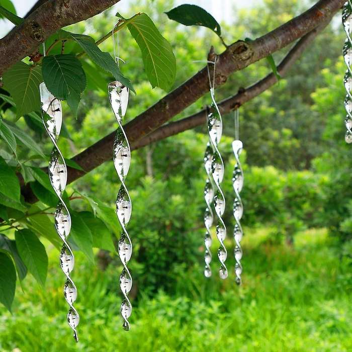 12pcs Bird Repellent Reflectors Scare Rods Hanging Plastic Rod