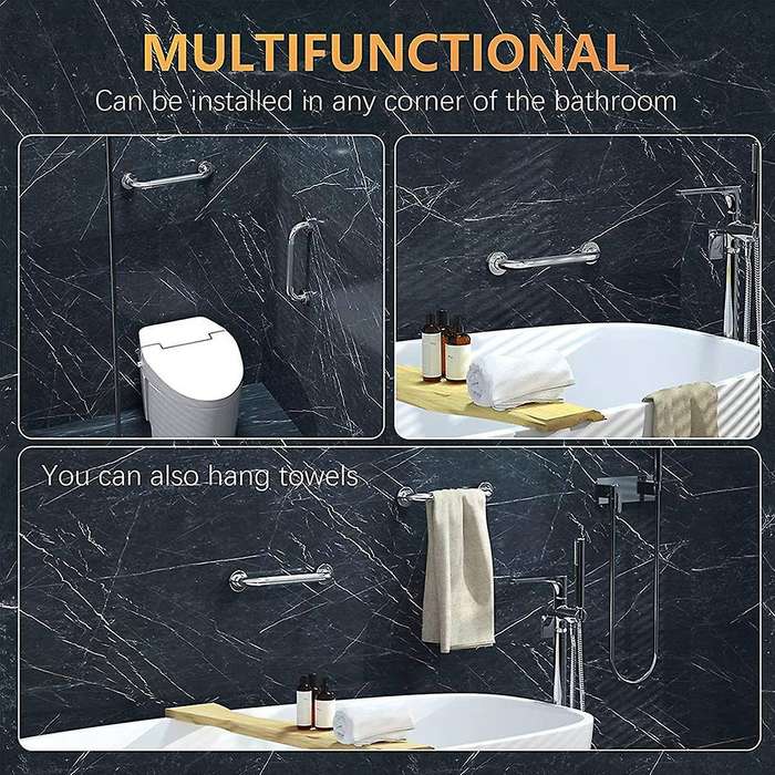 12-inch Non-slip Shower Grab Bar Chrome-plated Stainless Steel