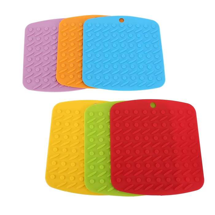 Silicone Pot Holder,trivets,mitts, Multipurpose Kitchen Tool,6 Pack