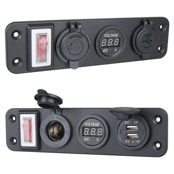 4 In 1 New Digital Voltmeter+12v Power Socket Adapter Green