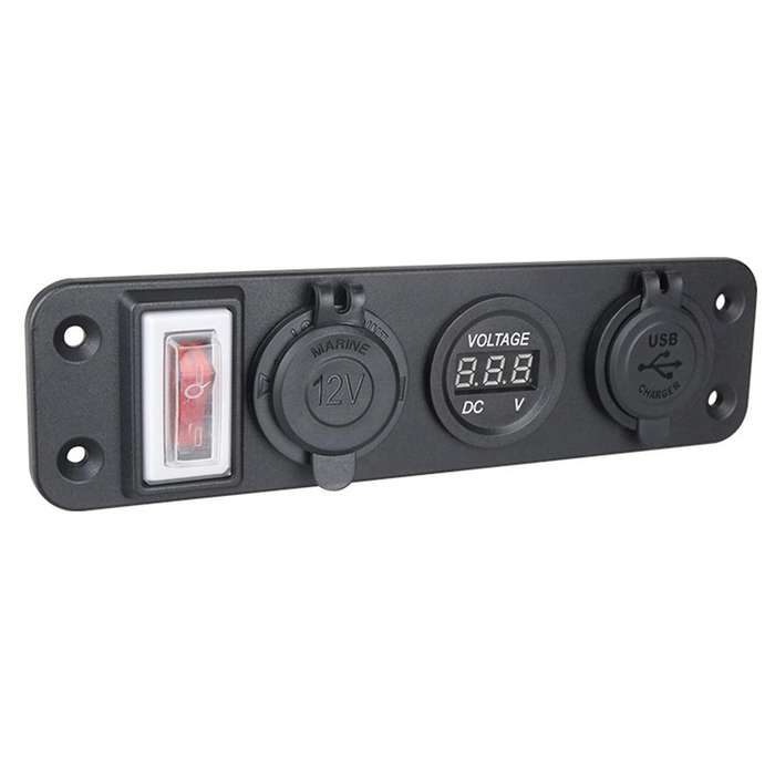 4 In 1 New Digital Voltmeter+12v Power Socket Adapter Green