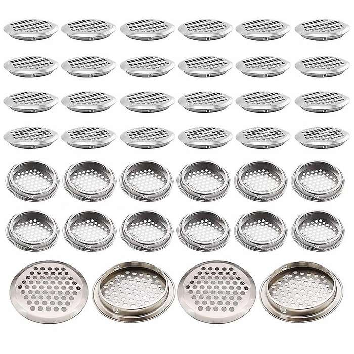 40pcs Circular Air Vents Soffit Vents Round Vent Mesh Hole Louver
