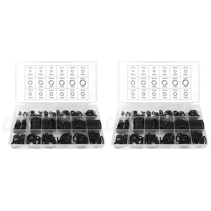 558 Pcs Rubber O-ring Gasket Ring Assortment Kits