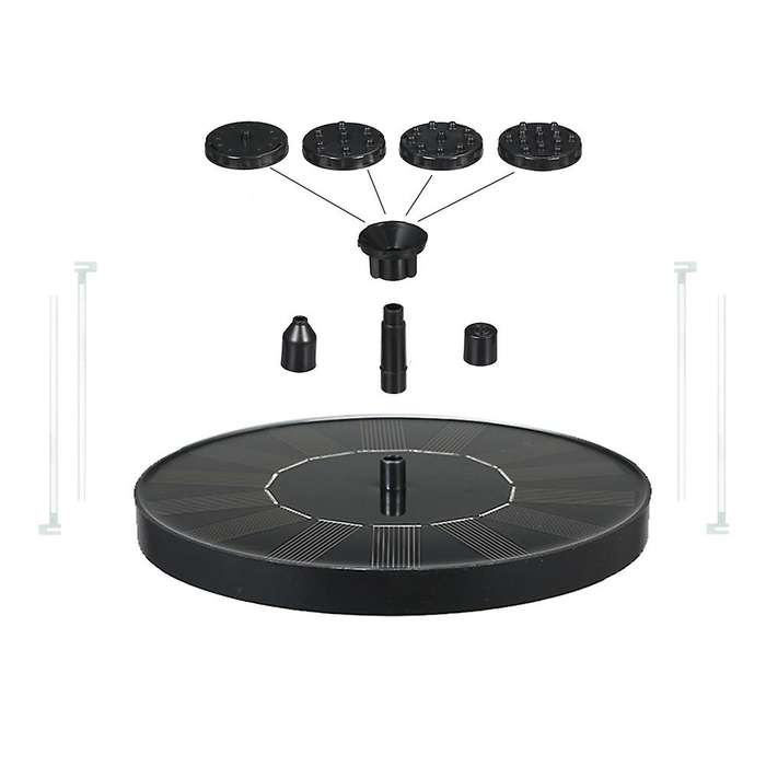 Solar Bird Bath Fountain Pump 1.0w Solar Fountain with 6 Nozzles