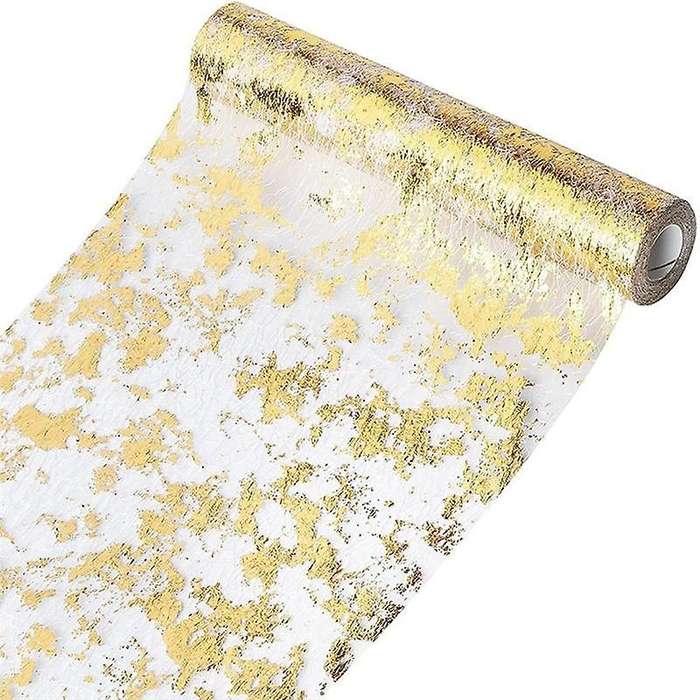 2x Table Runner, Sparkling Polyester Tulle Ribbon Roll 28cmx10m