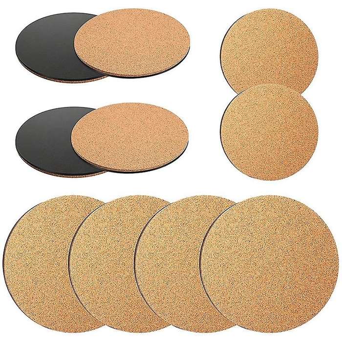 10 Pieces Of Cork Plant Plastic Mat Round Cork Mat Diy Craft Project