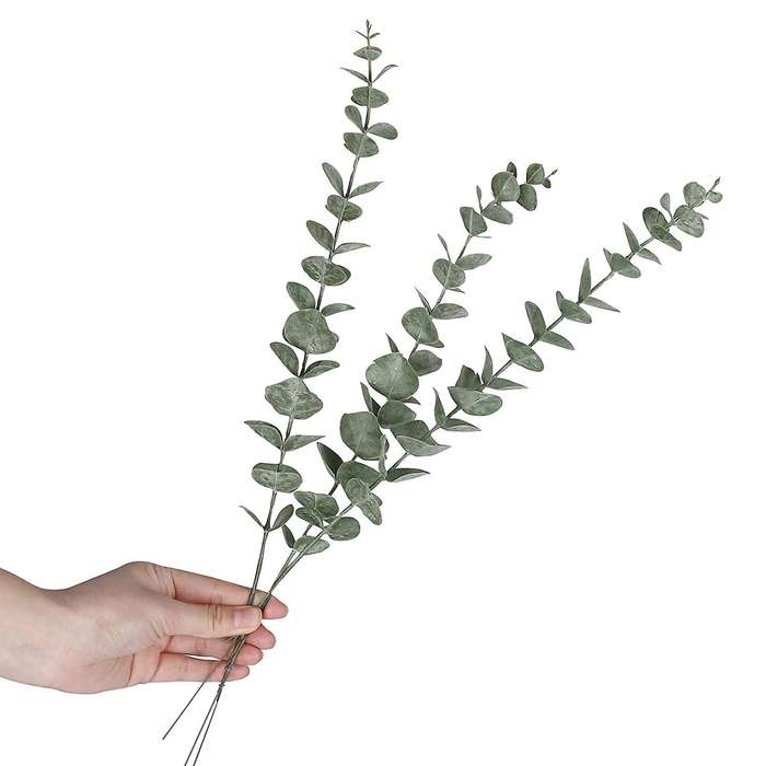 24 Pcs Artificial Eucalyptus Leaf Stem 15 Inch for Wedding Decor