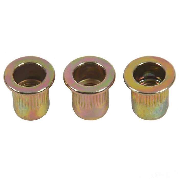 M6x12mm Flat Head Threaded Rivet Nut Insert Nutsert Fasteners 150 Pcs