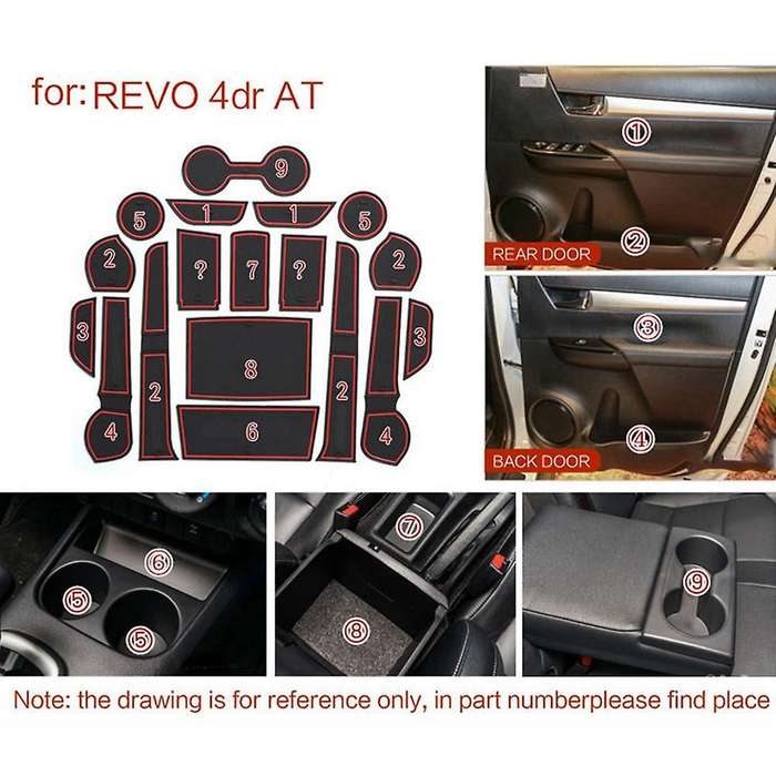 1set/18pcs Anti-slip Gate Slot Mat Armrest Box Storage Mat