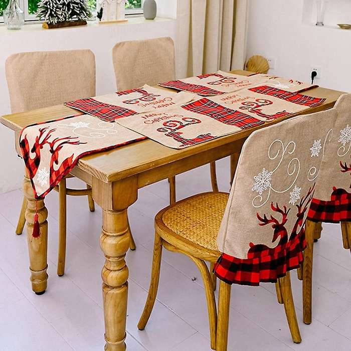 Christmas Elk Design Table Runner Coffee Table Decoration Placemat