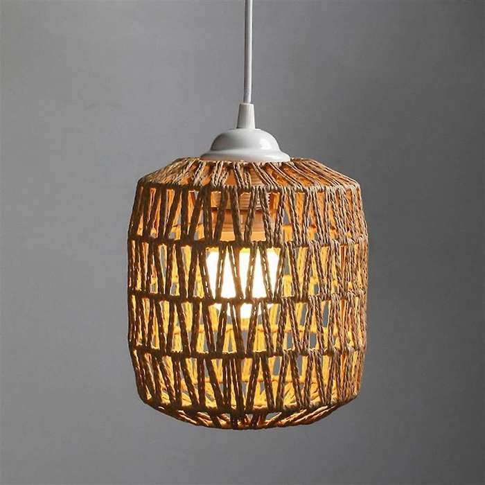 Simulated Rattan Lamp Cover Handmade Woven Chandelier Lampshade