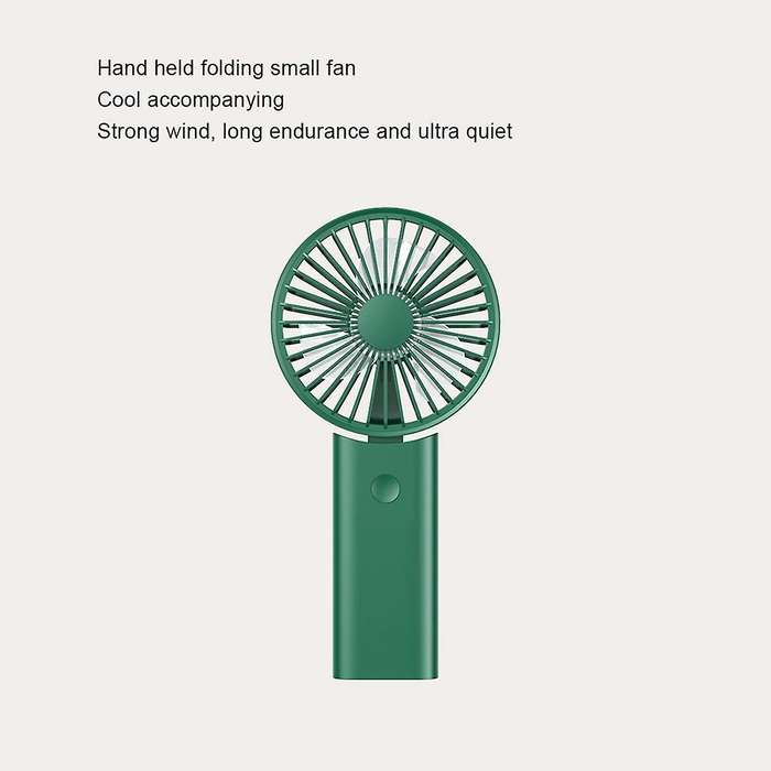 Portable Mini Fan Usb Rechargeable Lanyard Hand Fan Blue