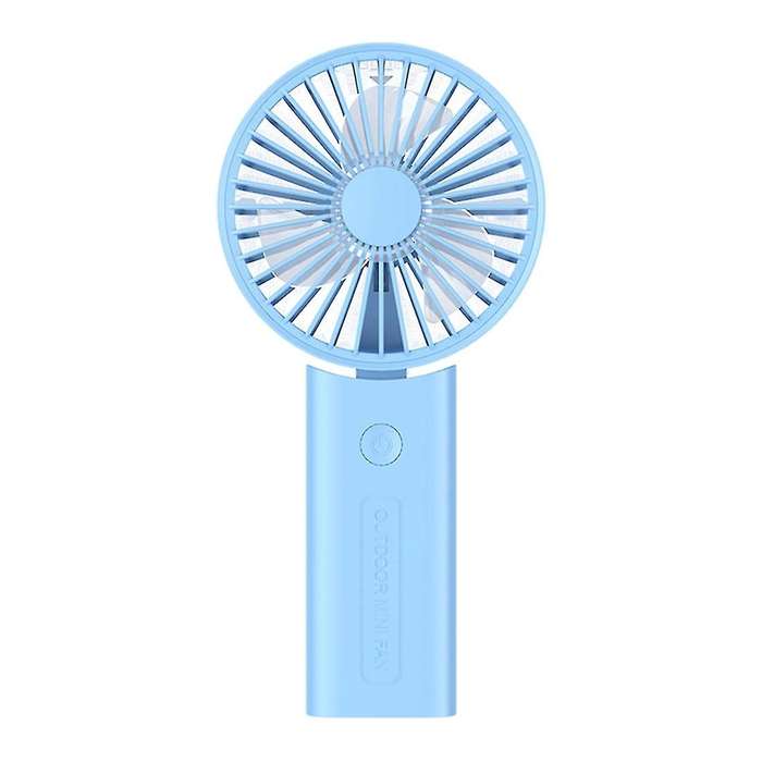 Portable Mini Fan Usb Rechargeable Lanyard Hand Fan Blue