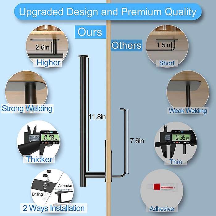 2-piece Paper Towel Rack-wall-mounted Self-adhesive Towel Rack