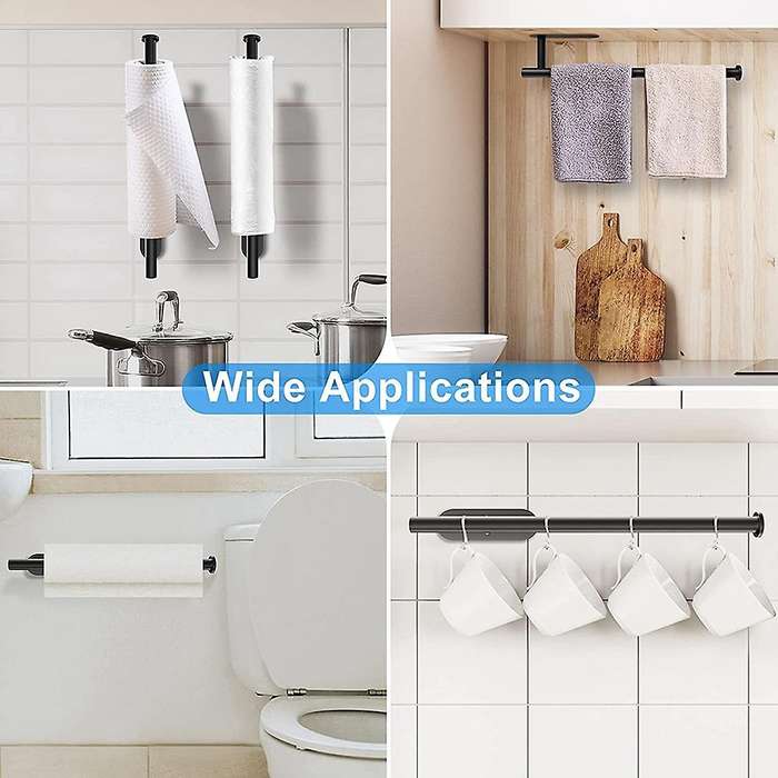 2-piece Paper Towel Rack-wall-mounted Self-adhesive Towel Rack