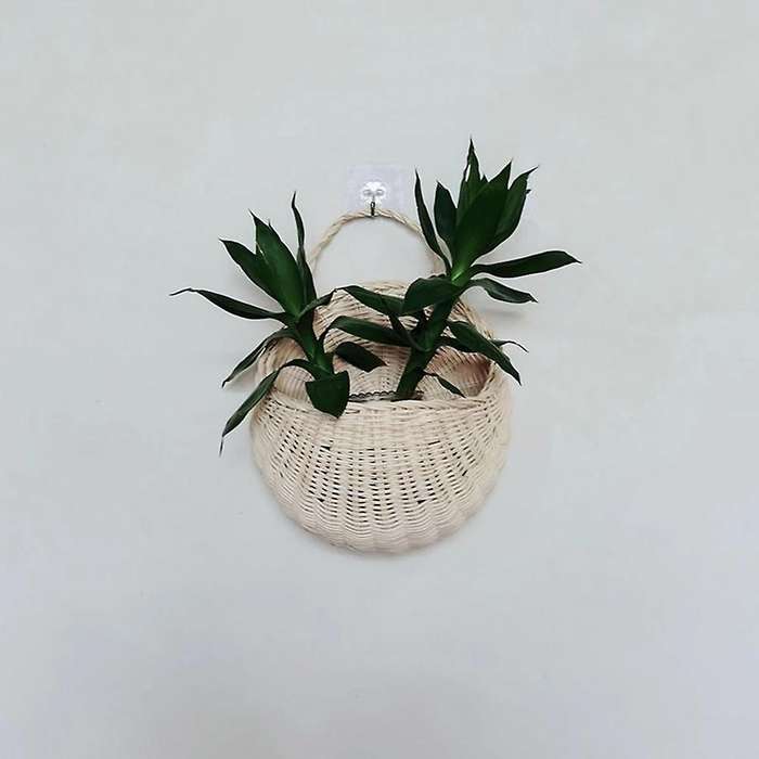 Woven Hanging Woven Rattan Baskets Wall-mounted Basket Wicker Rack