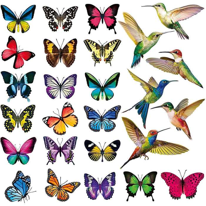 26 Pcs Bird Butterfly Window Clings Window Stickers Decor Decals