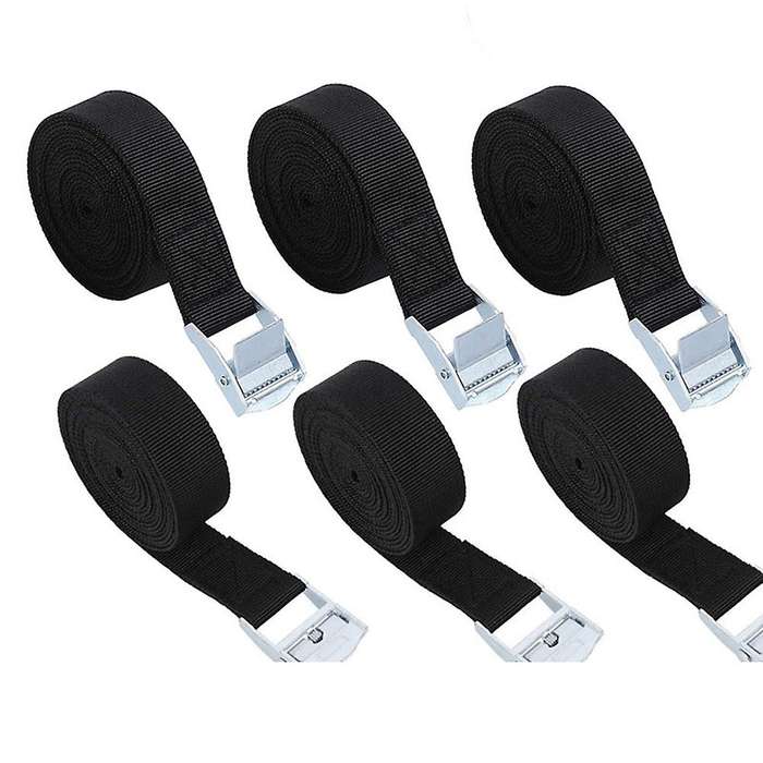 6pcs 2.5m Cargo Straps with Fastening Buckle for Car Bike Luggage