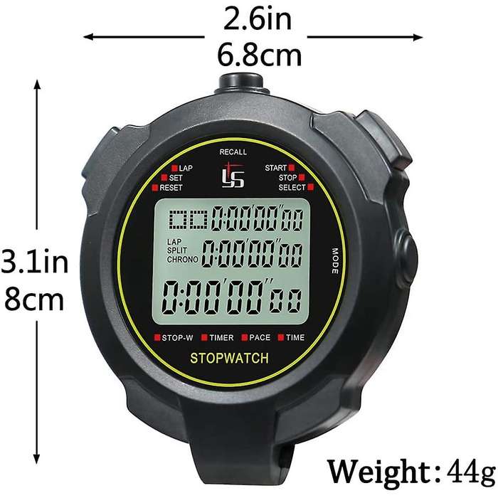 Digital Sports Stopwatch, 10lap /split Memory Stopwatch Count Down