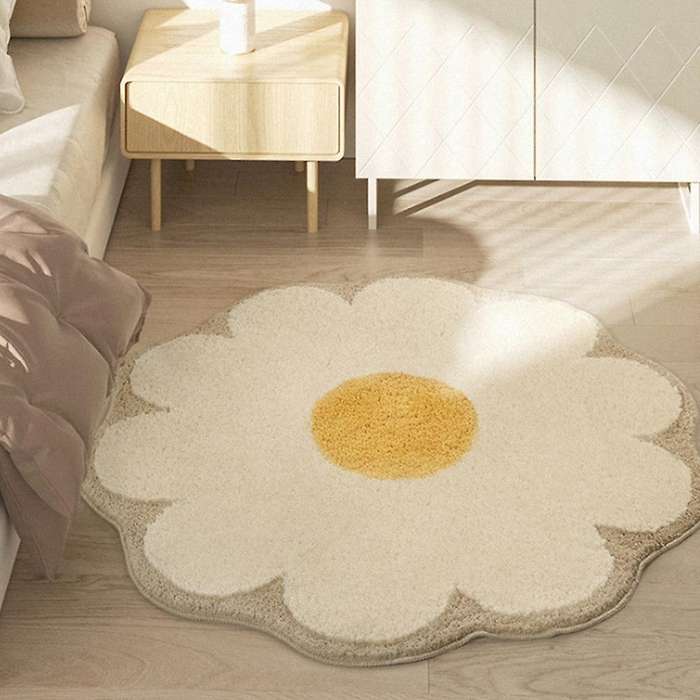Flower Bedroom Carpet Bathroom Absorbent Floor Mat Door Home Decor