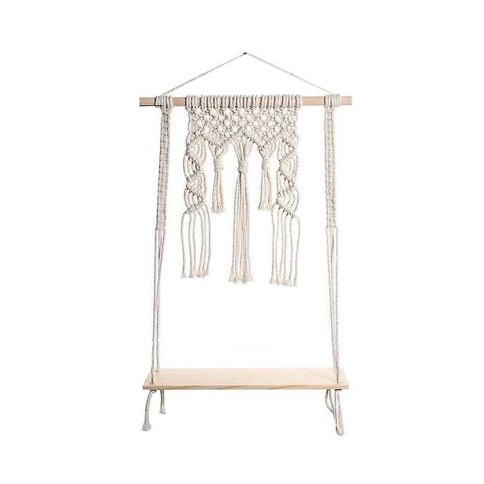 Bohemian Handmade Tapestry Cotton Rope Rack for Living Room Decor