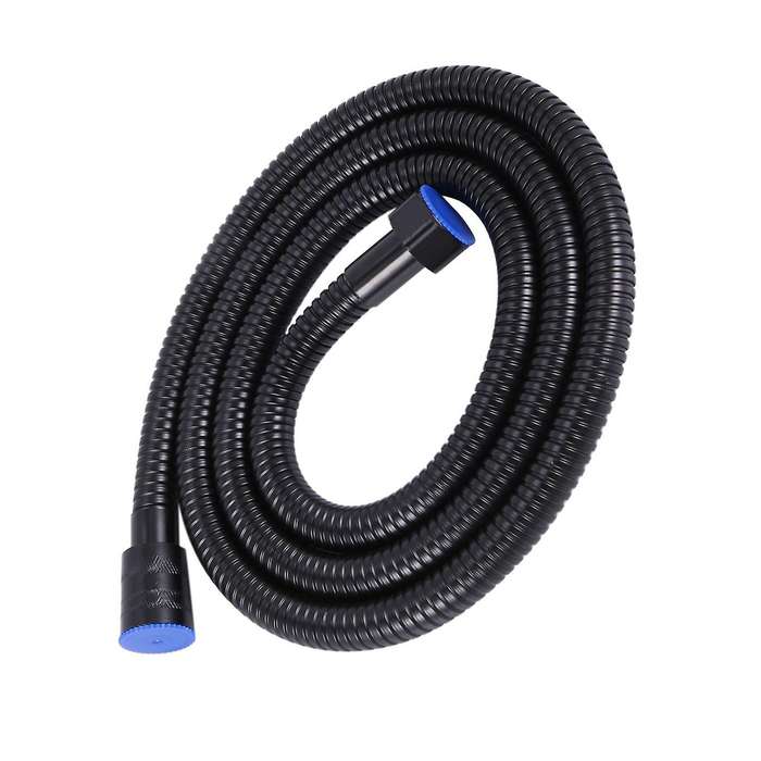 Black Shower Hose 150cm Stainless Steel Shower Tube Flexible