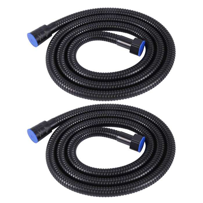 Black Shower Hose 150cm Stainless Steel Shower Tube Flexible