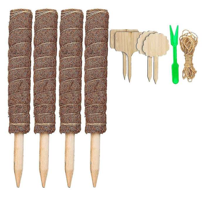 4 Pcs 16 Inch Moss Plant Poles for Indoor Plants to Grow Upwards,