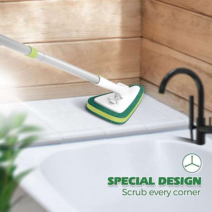 Shower Cleaning Brush Extendable Bathtub and Tile Washing Tool