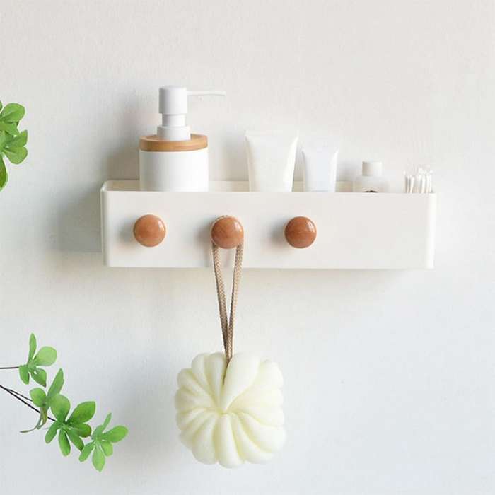 Plastic Wall Hanging Shelf/bathroom Storage Organizer Available White